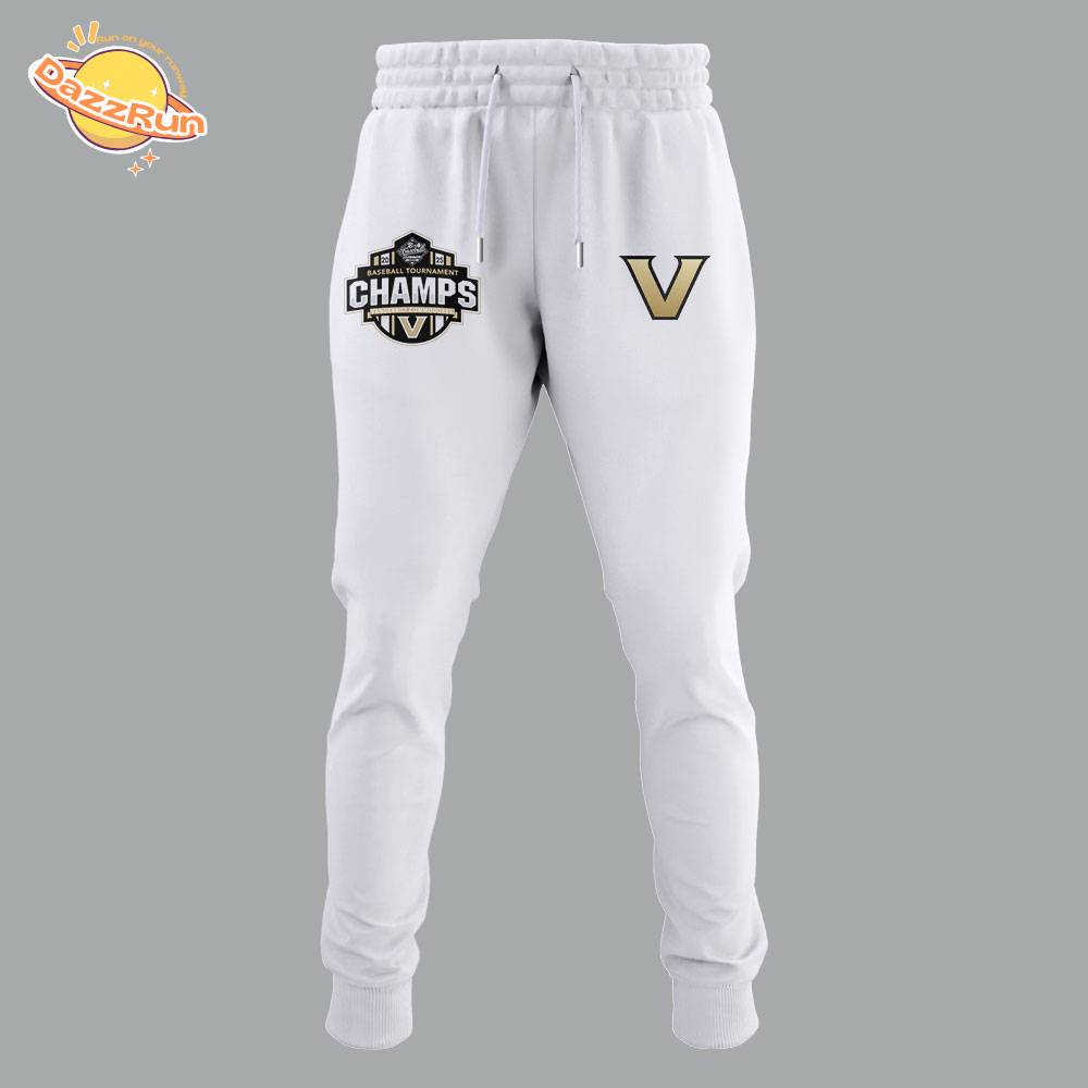Vanderbilt Baseball x 2025 SEC BASEBALL TOURNAMENT CHAMPS White TShirt Vanderbilt Baseball x 2025 SEC BASEBALL TOURNAMENT CHAMPS White TShirt