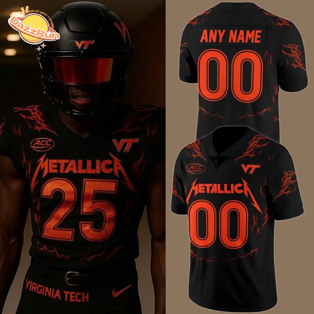 Virginia Tech Football x Metallica Football Jersey 2025 Virginia Tech Football x Metallica Football Jersey 2025