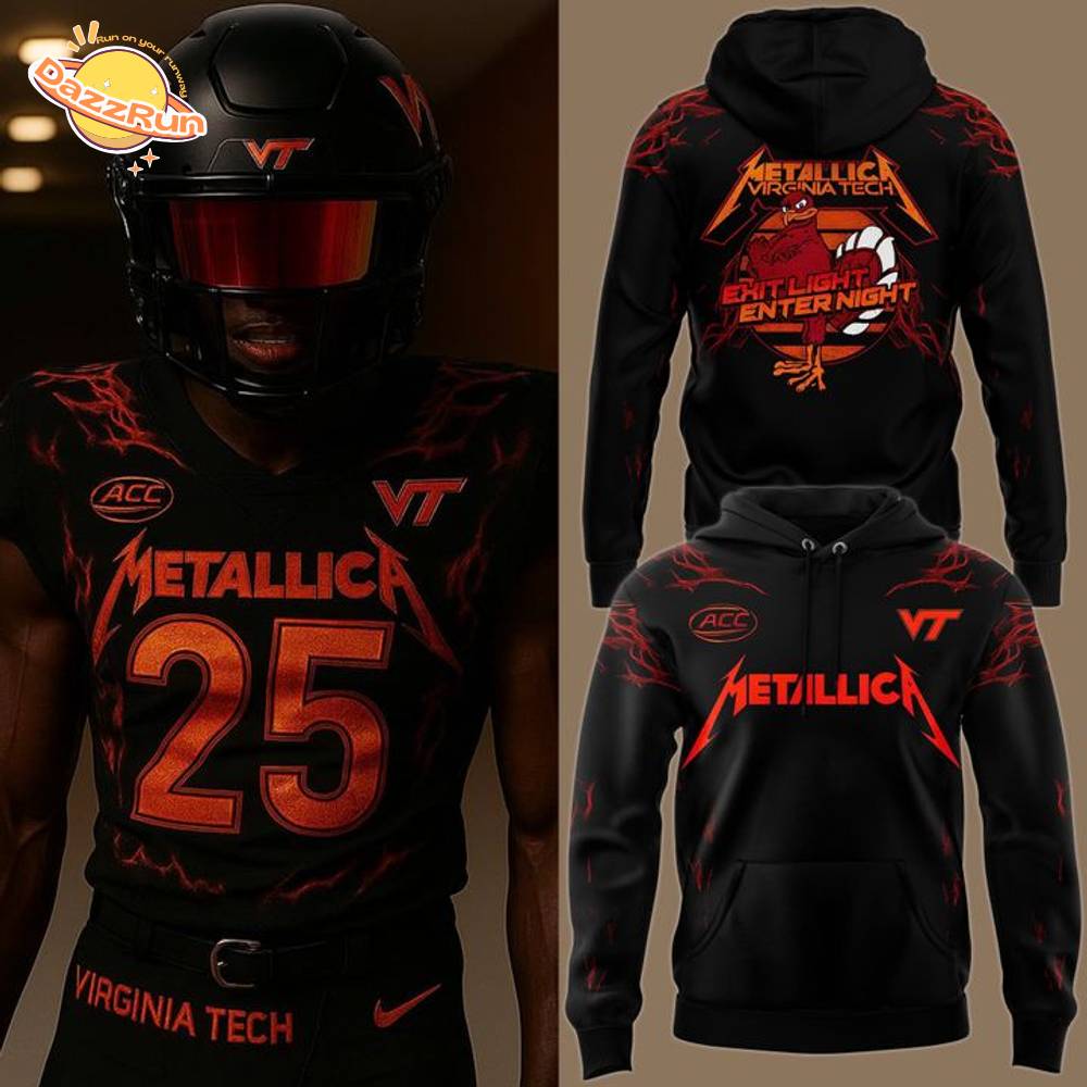 Virginia Tech Football x Metallica Hoodie 2025 Special Design Virginia Tech Football x Metallica Hoodie 2025 Special Design