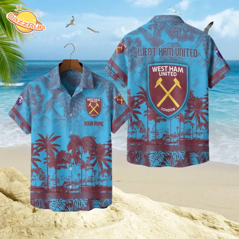 West Ham United FC Hawaiian Style Shirt West Ham United FC Hawaiian Style Shirt