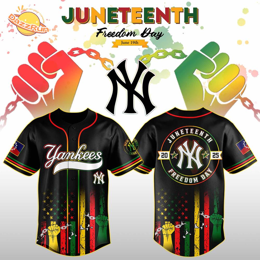 Yankees Freedom Jersey Celebrate Juneteenth with Pride-3D Baseball Jersey Yankees Freedom Jersey Celebrate Juneteenth with Pride-3D Baseball Jersey