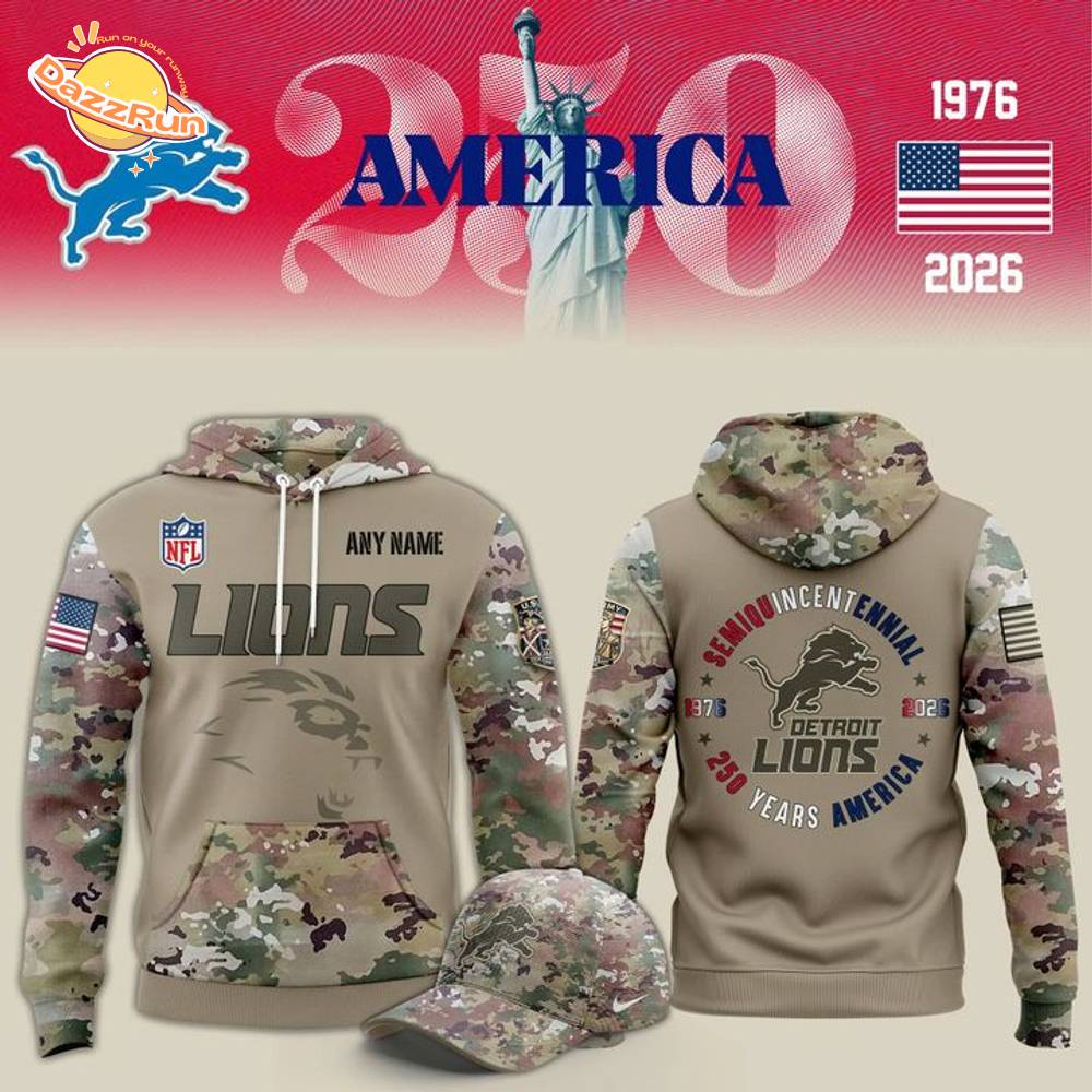2026 Limited Premium Edition Detroit Lions x 250 years America x Flag Day Pullover Hoodie 2026 Limited Premium Edition Detroit Lions x 250 years America x Flag Day Pullover Hoodie