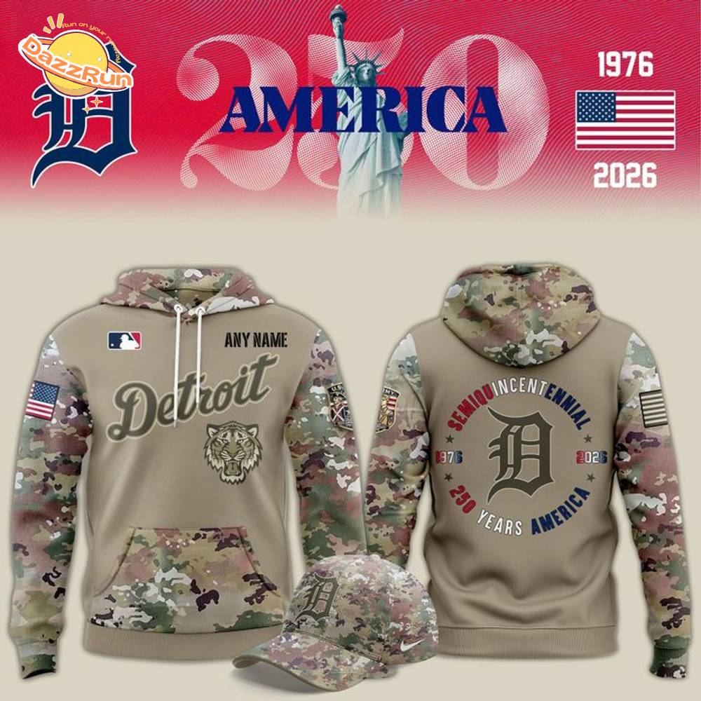 2026 Limited Premium Edition Detroit Tigers x 250 years America x Flag Day Pullover Hoodie 2026 Limited Premium Edition Detroit Tigers x 250 years America x Flag Day Pullover Hoodie