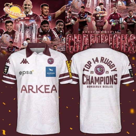 Bordeaux Begles Champions 2025 White Polo
