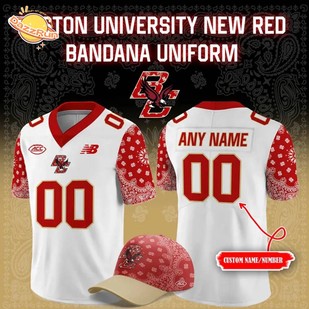 Boston College Football 2025 Red Bandana Uniform Boston College Football 2025 Red Bandana Uniform