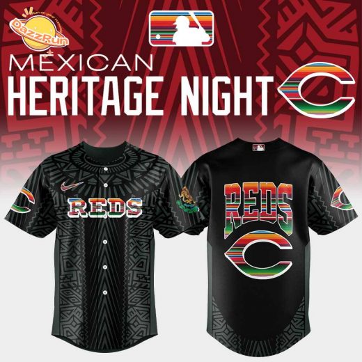 Cincinnati Reds Mexican Heritage Night New Black Jersey