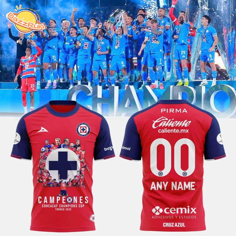 Cruz Azul Campeones Concacaf Champions Cup Torneo 2025 T-Shirt - Custom Cruz Azul Campeones Concacaf Champions Cup Torneo 2025 T-Shirt - Custom