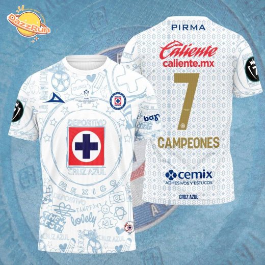 Cruz Azul Football Campeones Concacaf Champions Cup Torneo 2025 3D Tshirt