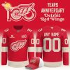 Detroit Red Wings 100 Years Of Hockeytown Red And White Jersey