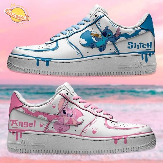 Disney Stitch & Angel Nike Air Force 1 Shoes