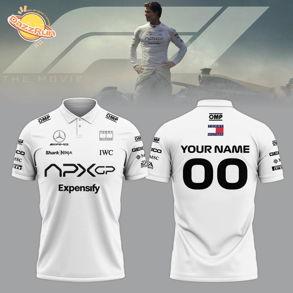 F1 The Movie 2025 APXGP “Prad Pitt” White Polo F1 The Movie 2025 APXGP “Prad Pitt” White Polo