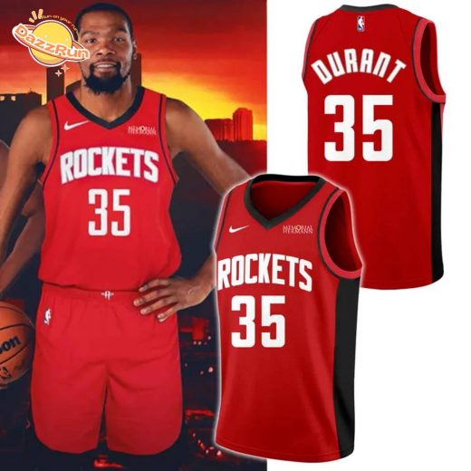 Houston Rockets Jersey – Red – kevin durants – Unisex
