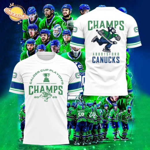 Limited Edition Ab Canucks 2025 Calder Cup Champions White Tshirt