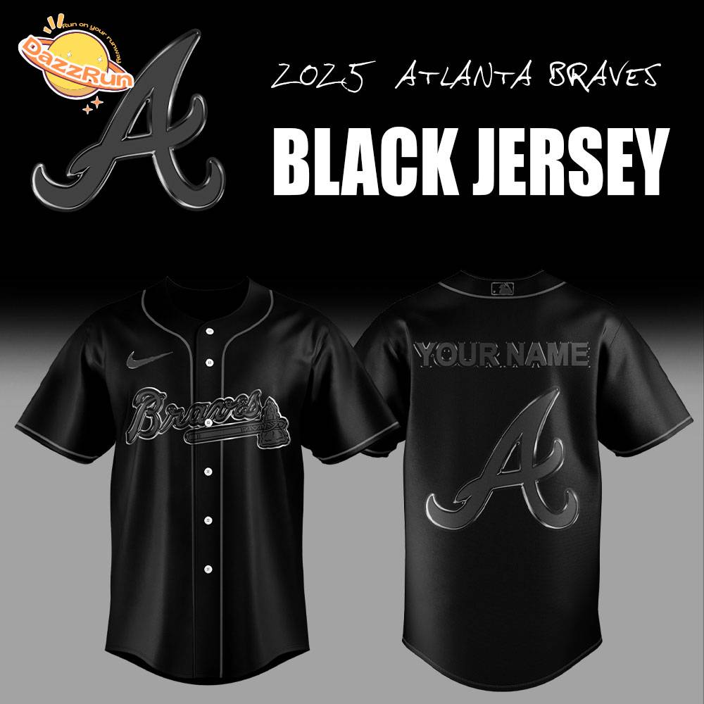 Limited Edition Atlanta Braves Back In Black Jersey Custom Name For Fans Limited Edition Atlanta Braves Back In Black Jersey Custom Name For Fans