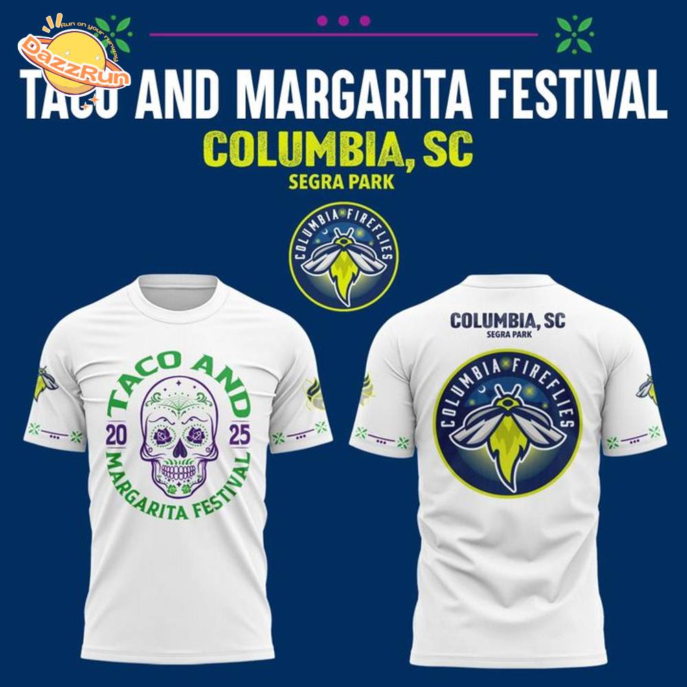 Limited Edition Columbia Fireflies Margarita Festival T-shirt 2025 Limited Edition Columbia Fireflies Margarita Festival T-shirt 2025