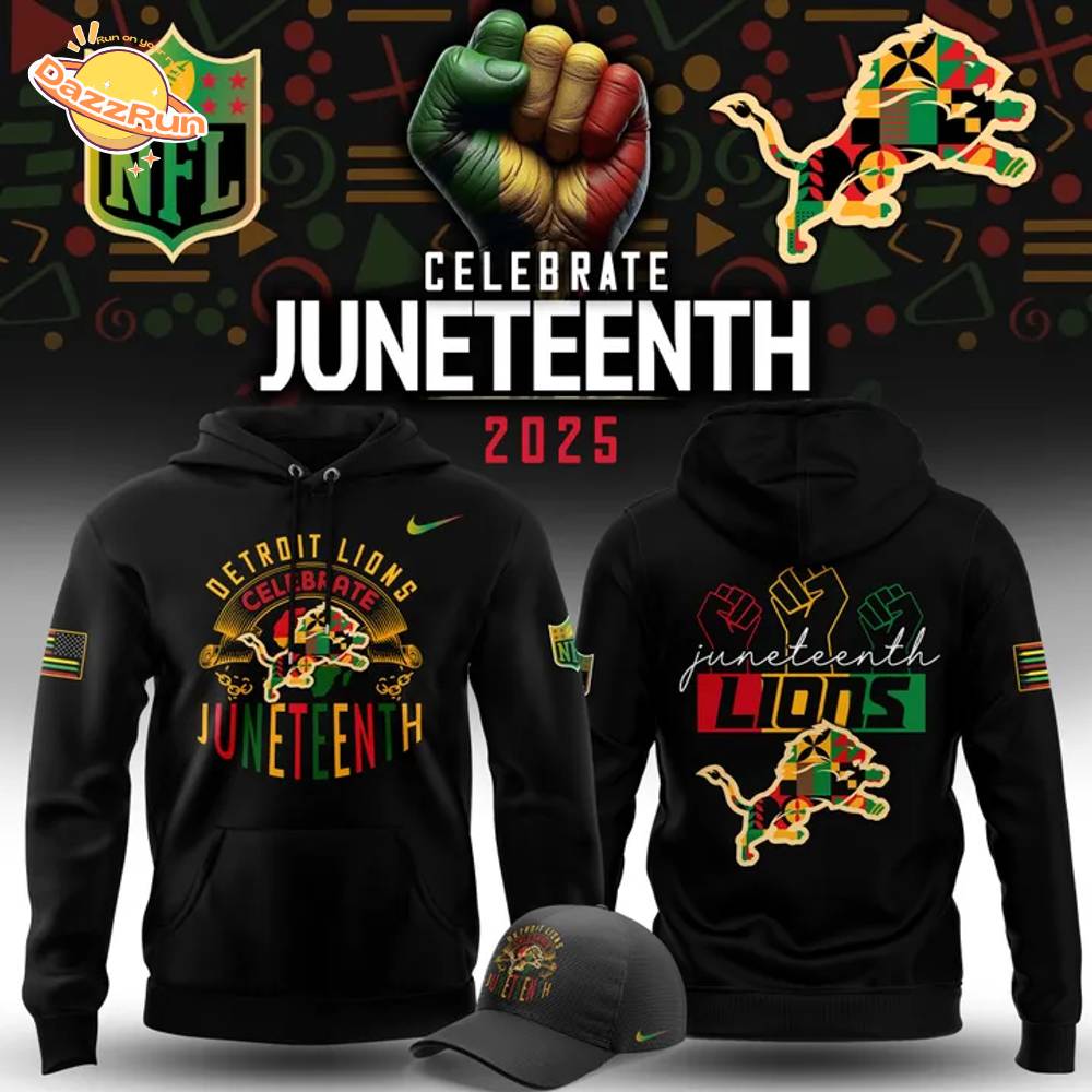 Limited Edition Detroit Lions Celebrate Juneteenth 2025 Hoodie Limited Edition Detroit Lions Celebrate Juneteenth 2025 Hoodie