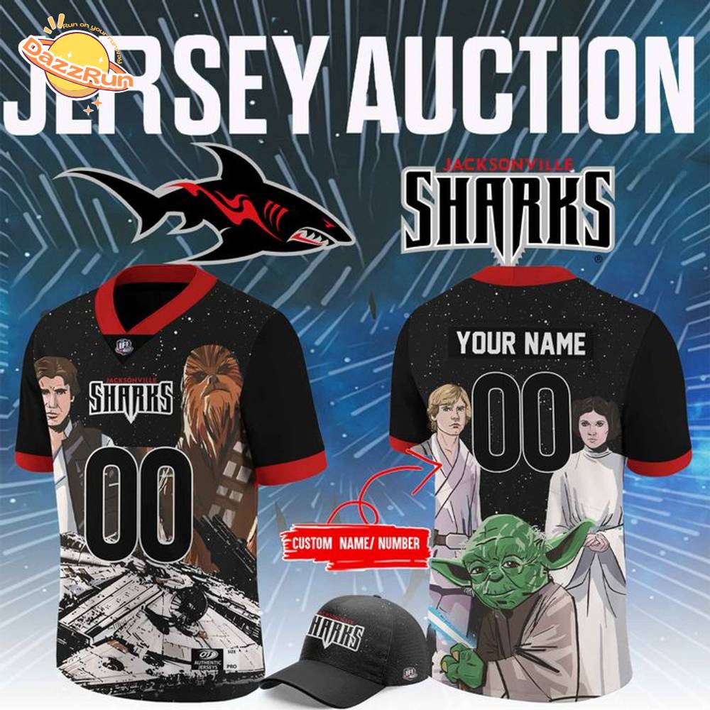 Limited Edition Jacksonville Sharks X Star Wars Night Football Jersey 2025 Limited Edition Jacksonville Sharks X Star Wars Night Football Jersey 2025