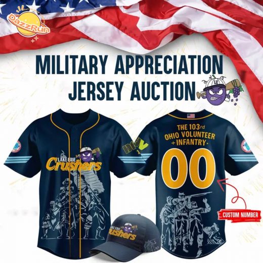 Limited Edition Lake Erie Crushers x Mititary Jersey 2025