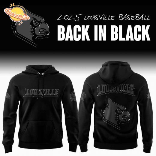 Limited Edition Louisville Baseball Back In Black Hoodie