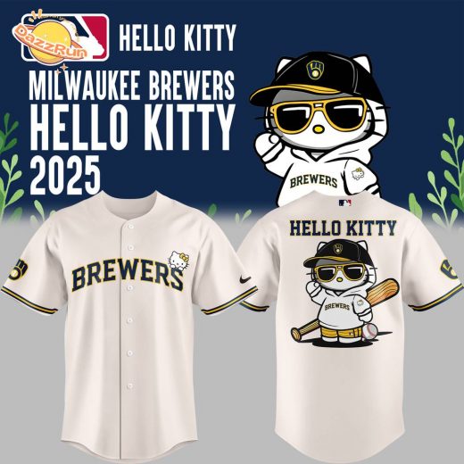 Limited Edition Milwaukee Brewers x Hello Kitty Night Jersey 2025