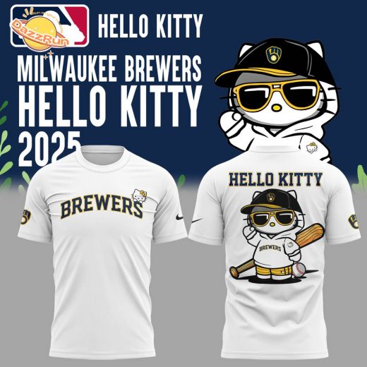 Limited Edition Milwaukee Brewers x Hello Kitty Night Tshirt 2025