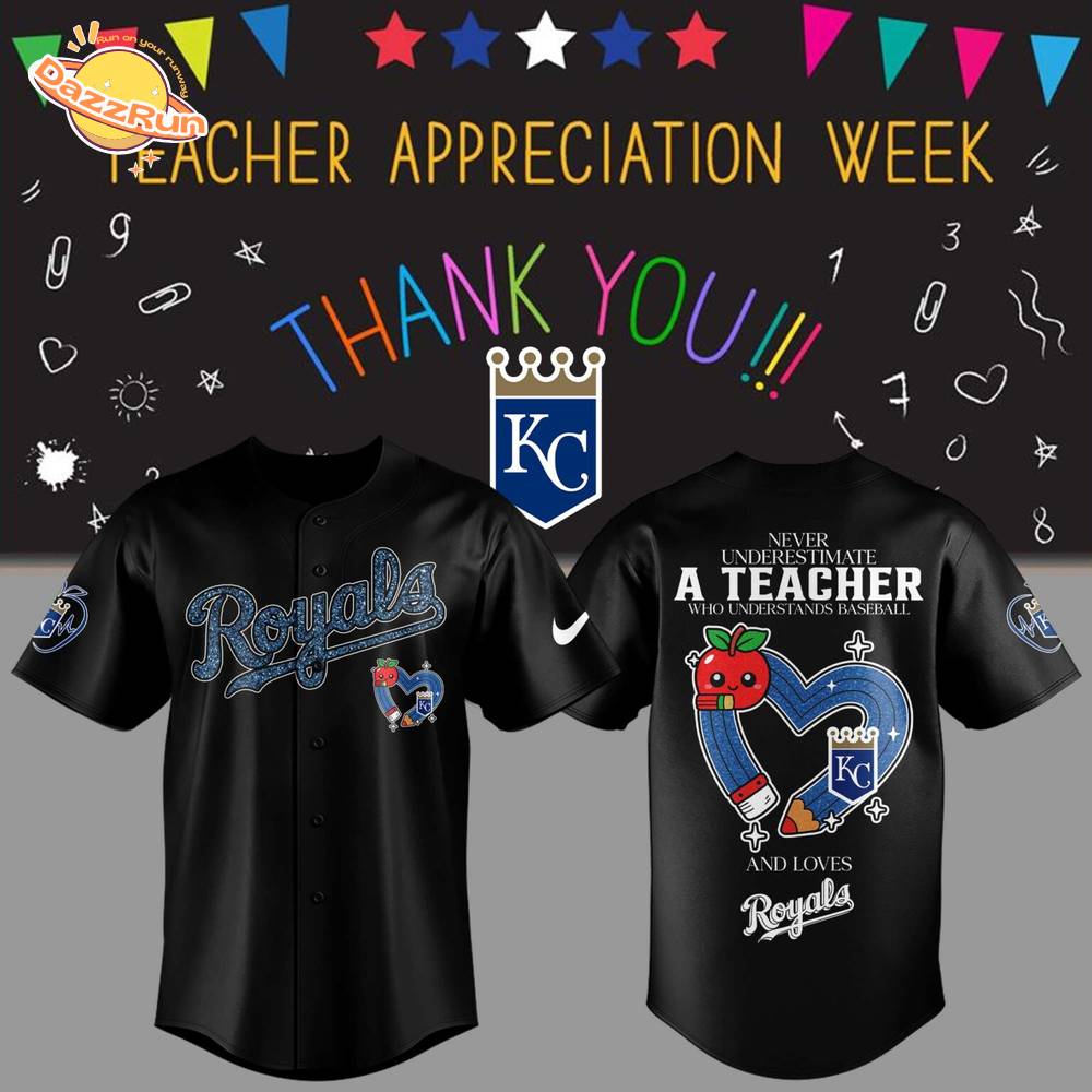Limited Edition Royals Baseball Teacher Appreciation Game Black Jersey Limited Edition Royals Baseball Teacher Appreciation Game Black Jersey