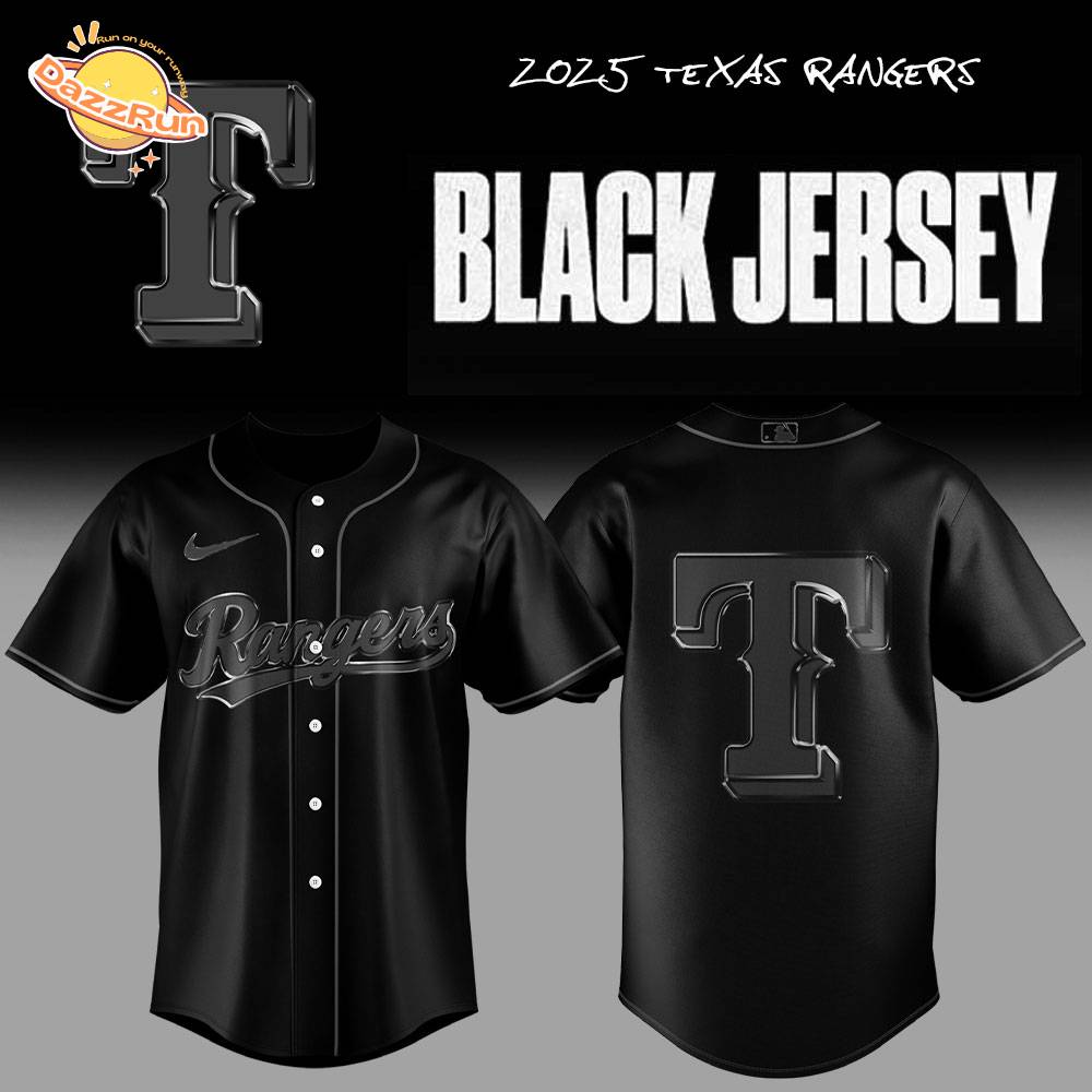 Limited Edition Texas Rangers Back In Black Jersey Limited Edition Texas Rangers Back In Black Jersey