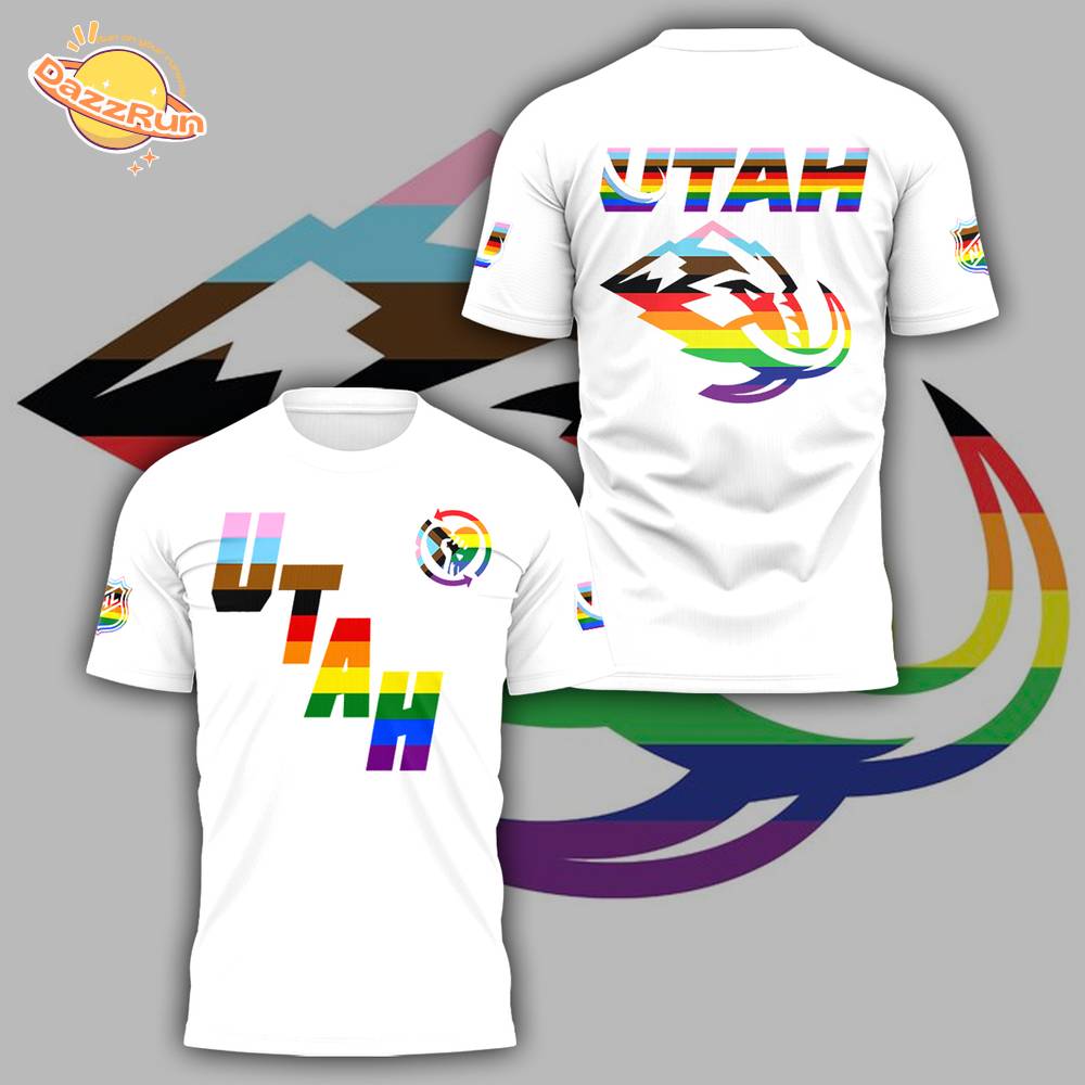 Limited Edition Utah Mammoth “Happy Pride!” Tshirt Limited Edition Utah Mammoth “Happy Pride!” Tshirt