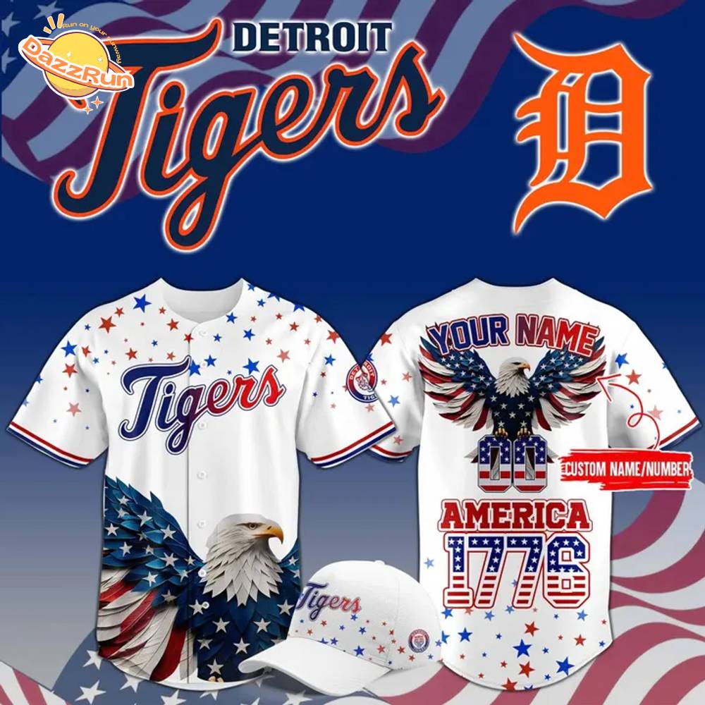Limited Editions Detroit Tigers 4th of July USA Baseball Jersey Limited Editions Detroit Tigers 4th of July USA Baseball Jersey