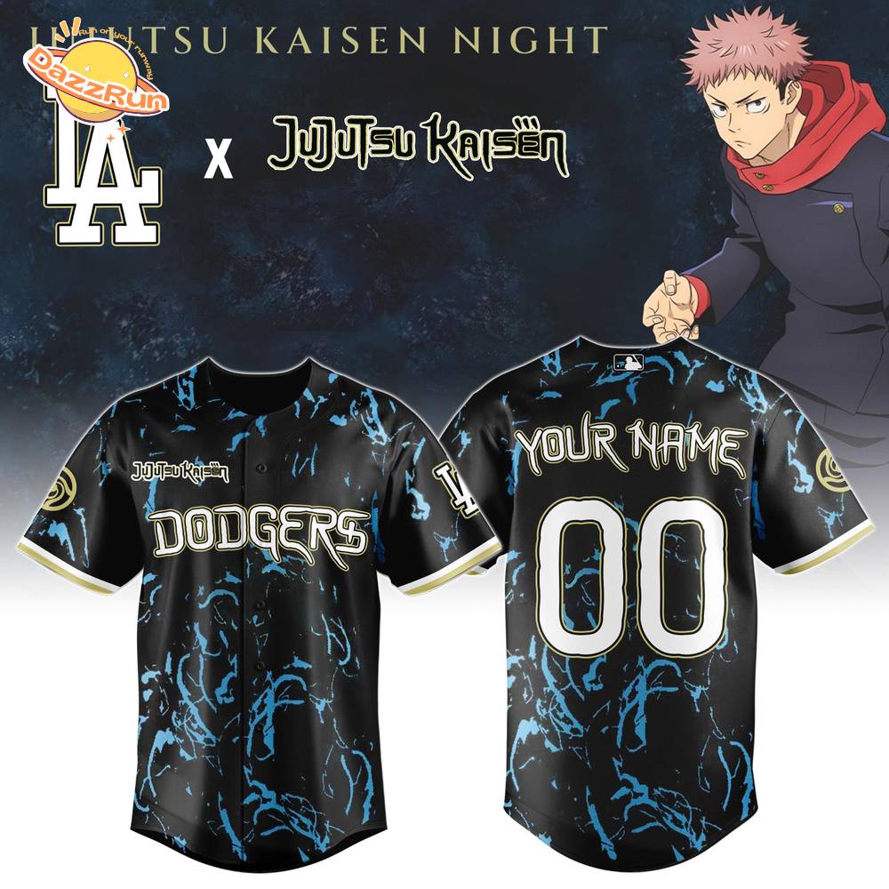 Los Angeles Dodgers MLB x Jujutsu Kaisen Night Jersey Limited Edition Los Angeles Dodgers MLB x Jujutsu Kaisen Night Jersey Limited Edition
