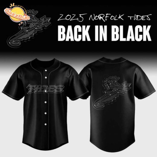 Norfolk Tides Back In Black Jersey 2025-3D Baseball Jersey