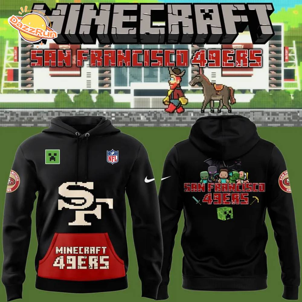 SF 49ers 2025 NFL Minecraft Game Hoodie SF 49ers 2025 NFL Minecraft Game Hoodie