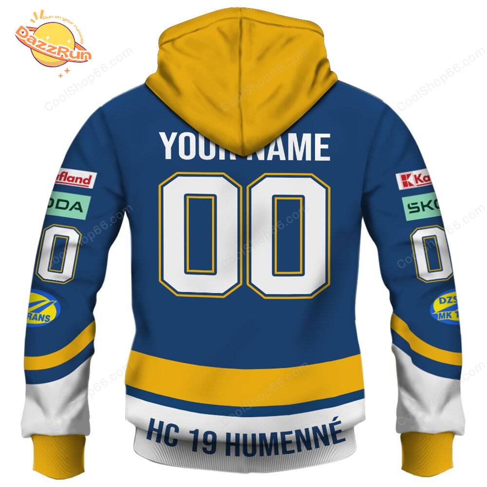 Slovak Extraliga HC 19 Humenne Jersey Style Hoodie Slovak Extraliga HC 19 Humenne Jersey Style Hoodie
