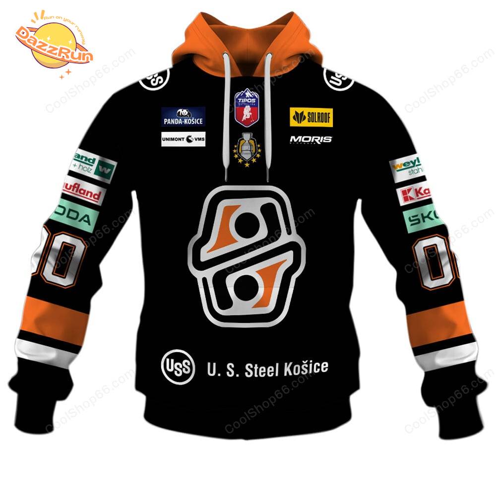 Slovak Extraliga HC Kosice Jersey Style Hoodie Slovak Extraliga HC Kosice Jersey Style Hoodie