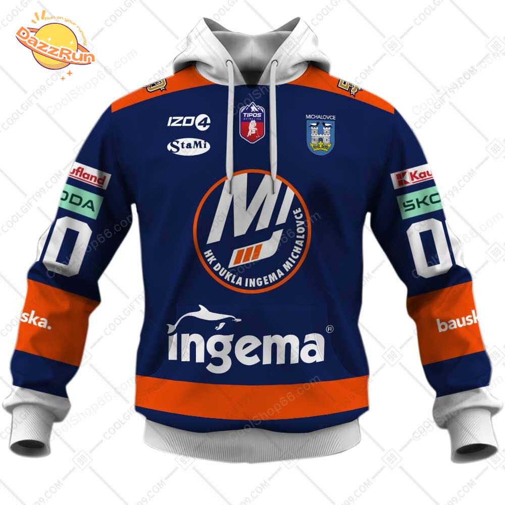 Slovak Extraliga HK Dukla Michalovce Jersey Style Hoodie Slovak Extraliga HK Dukla Michalovce Jersey Style Hoodie
