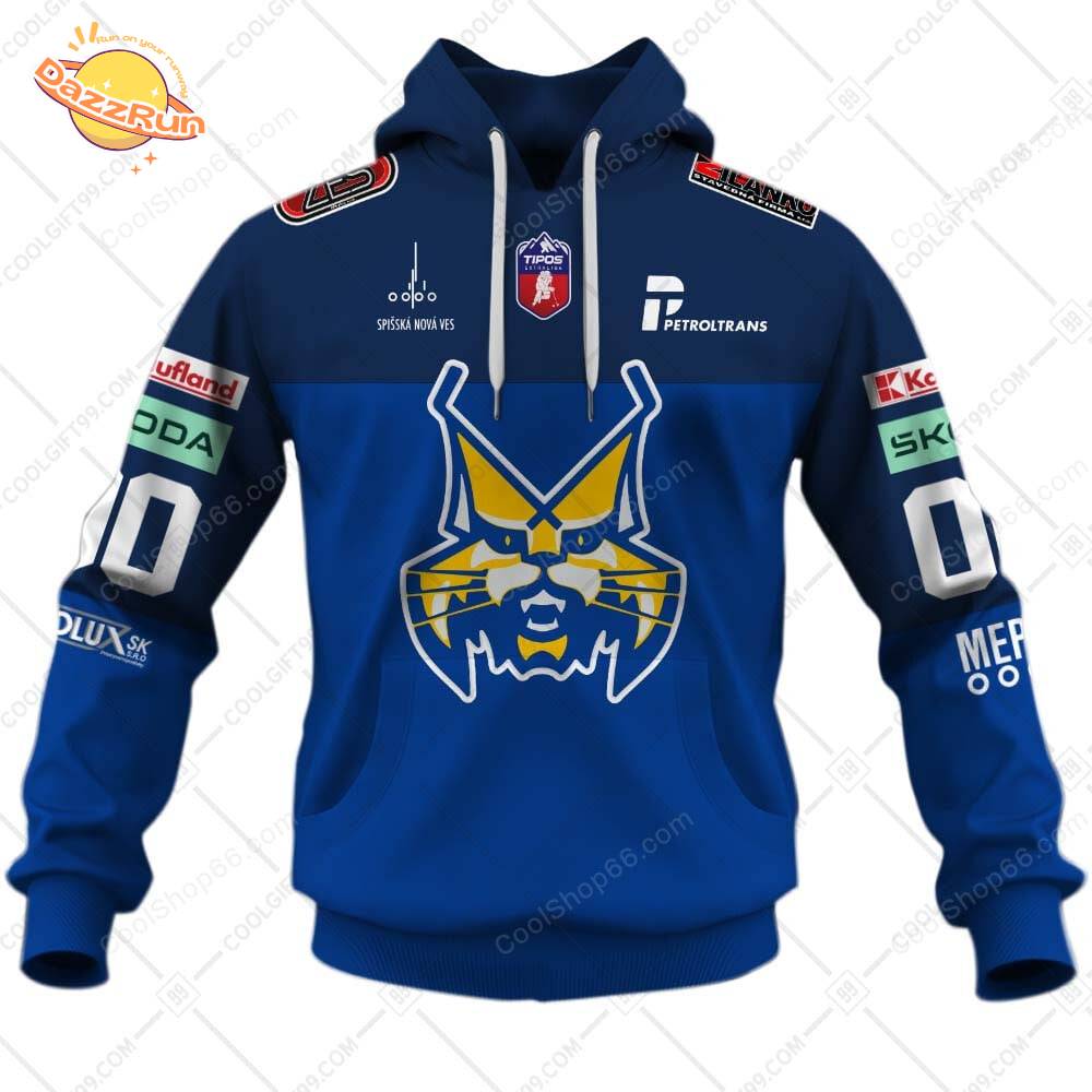 Slovak Extraliga HK Spisska Nova Ves Jersey Style Hoodie Slovak Extraliga HK Spisska Nova Ves Jersey Style Hoodie