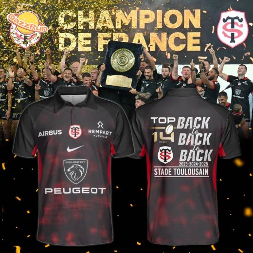 Stade Toulousain Champions 2025 Back To Back To Back Polo Shirt
