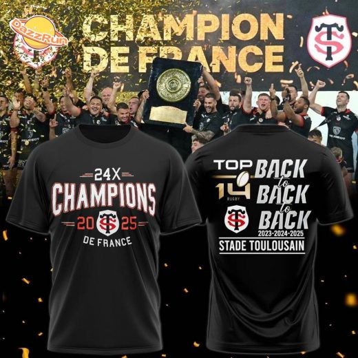 Stade Toulousain Champions 2025 Back to back to back tshirt