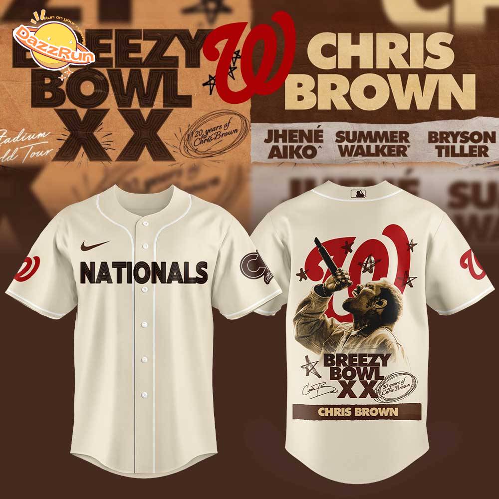 Washington Nationals x Chris Brown: Breezy Bowl XX Limited Edition Brown Jersey Washington Nationals x Chris Brown: Breezy Bowl XX Limited Edition Brown Jersey