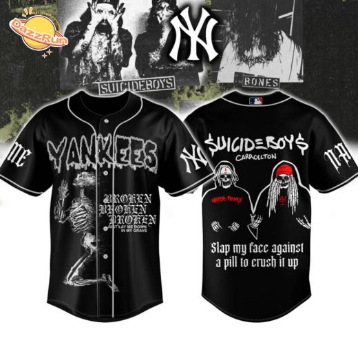 Yankees x Suicideboys Broken Just Lay Me Down In My Grave Personalized Baseball Jersey