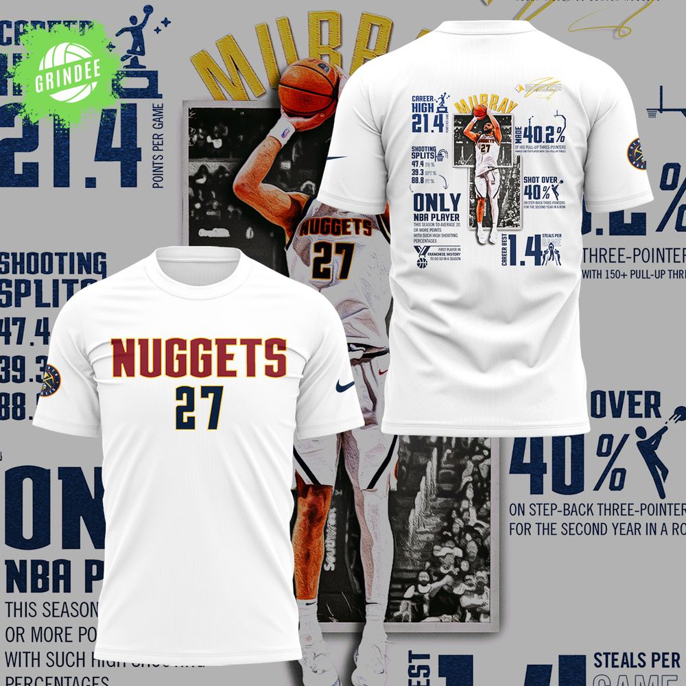 Jamal Murray’s 2024-25 Season Limited Edition White TShirt Jamal Murray’s 2024-25 Season Limited Edition White TShirt