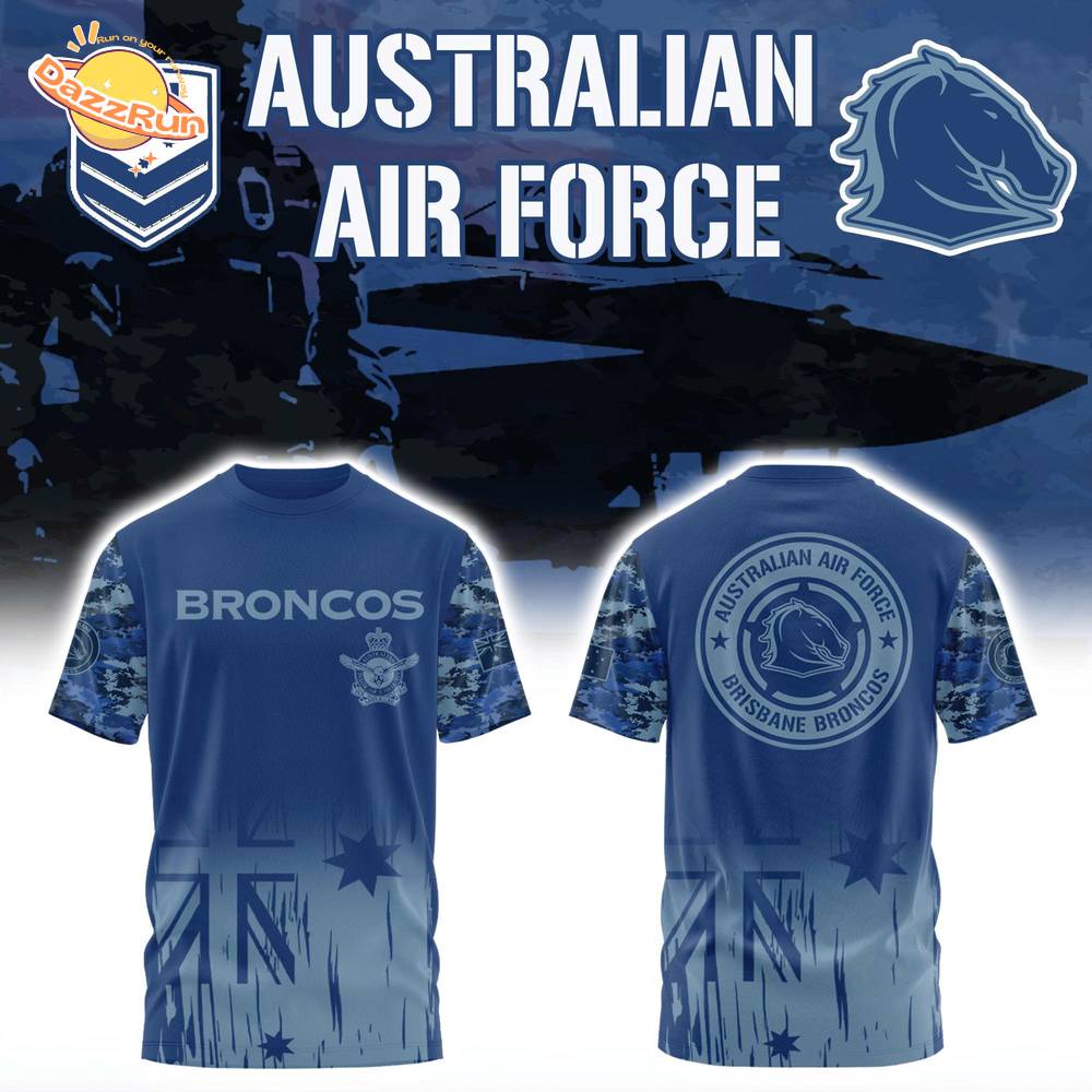 Australian Air Force x Brisbane Broncos Combo Tshirt Australian Air Force x Brisbane Broncos Combo Tshirt
