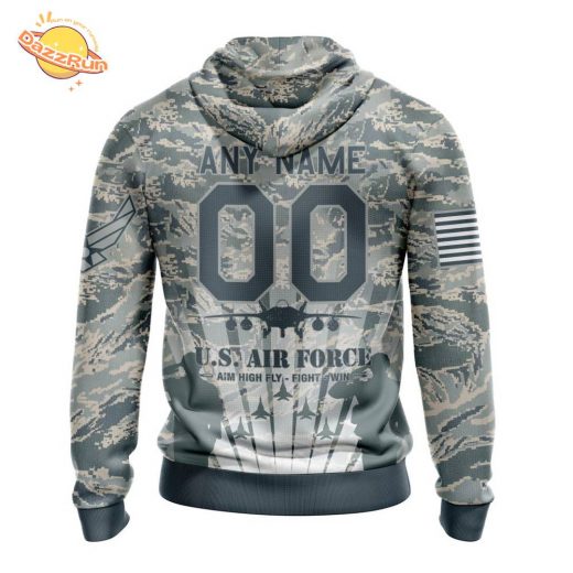Buffalo Bills Air Force Camo Hoodie – Military Tribute Pullover for NFL Fans