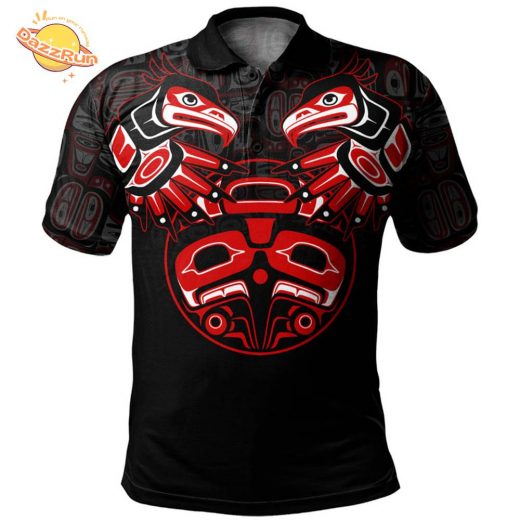 Canada Polo Shirt Haida Twin Ravens