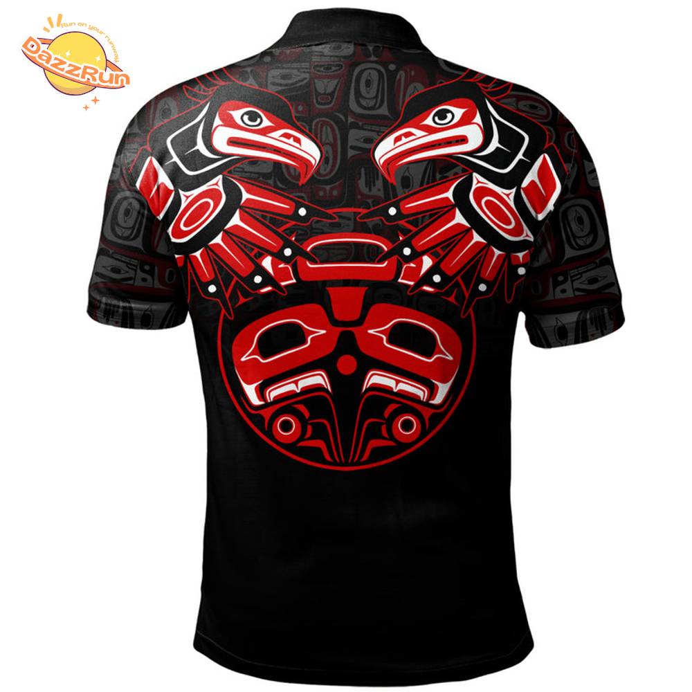 Canada Polo Shirt Haida Twin Ravens Canada Polo Shirt Haida Twin Ravens