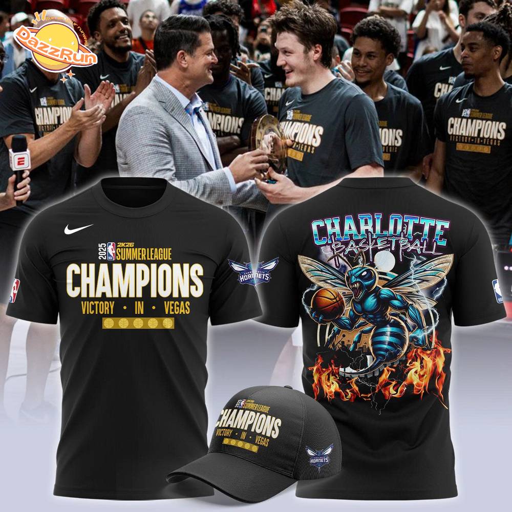 Charlotte Hornets 2025 NBA Summer League champions T-shirt Charlotte Hornets 2025 NBA Summer League champions T-shirt