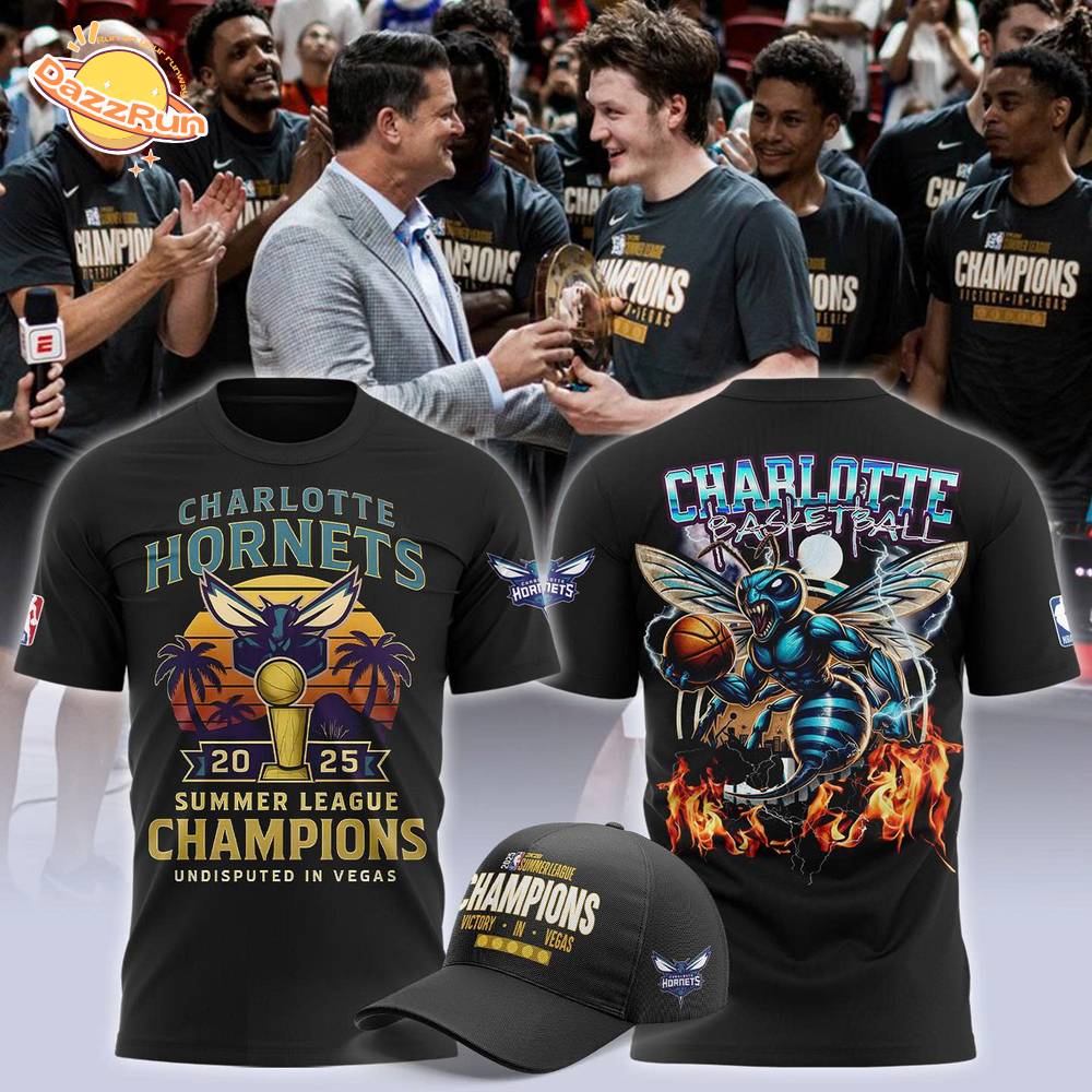Charlotte Hornets 2025 NBA Summer League championship T-shirt Charlotte Hornets 2025 NBA Summer League championship T-shirt