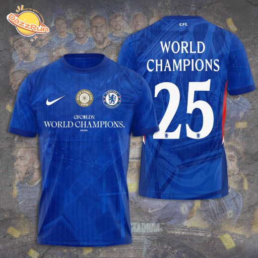 Chelsea First Europe, Now The World Champions Shirt