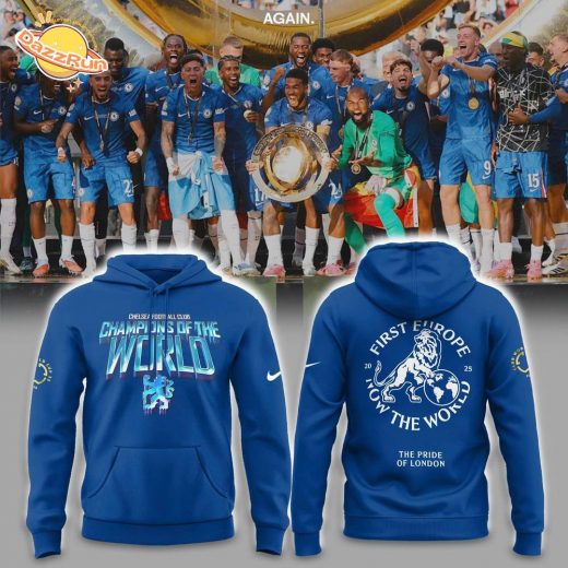Chelsea First Europe, Now the World Graphic Blue Hoodie