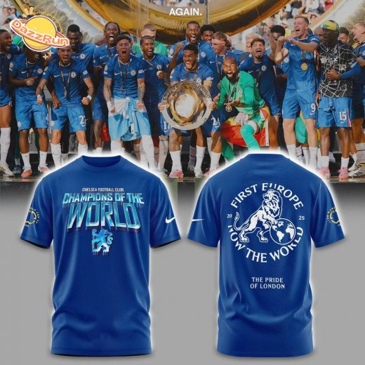 Chelsea First Europe, Now the World Graphic Blue Tshirt